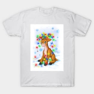 Christmas Lights Reindeer T-Shirt